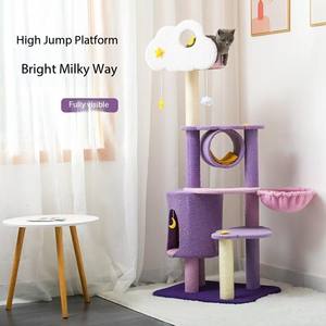 Tour d'escalade pour <span class=keywords><strong>chat</strong></span> Starry Sky Paradise en bois avec lit en chanvre, jouet nuage pour chaton, plateforme de saut, nid et colonne <span class=keywords><strong>à</strong></span> gratter - Product Image 2