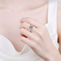Bague de fiançailles en diamant à succès, moissanite circulaire de 3,0 carats en argent sterling S925, bijoux élégants, vente chaude