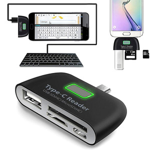 Type C <b>Card</b> Reader USB 2.0 <b>SD</b> TF MicroSD Multi Slot Mobile Phone External Plastic 4 In 1 Reader - Product Image 3
