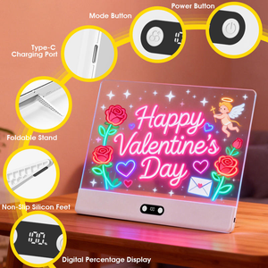 Ensemble de jouets de <span class=keywords><strong>dessin</strong></span> pour enfants, tableau de <span class=keywords><strong>dessin</strong></span> et d'écriture LED portable, éducatif, <span class=keywords><strong>batterie</strong></span> rechargeable pour enfants - Product Image 3
