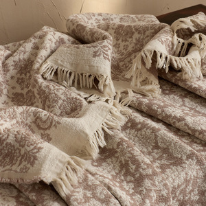 <strong>Brown</strong> Floral <strong>Throw</strong> Blanket with Tassels, Boho Home Decor Block Pattern Machine Weave Sofa <strong>Throw</strong>/ - Product Image 5
