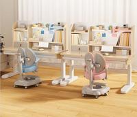 Ensemble table et chaise d'apprentissage moderne pour enfants, bureau réglable en hauteur avec bibliothèque, en bois massif, pour écoliers, chambre et hôtel