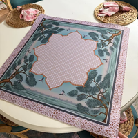 Tapis de jeu de mahjong néo-chinois haut de gamme, tapis de jeu en caoutchouc antidérapant et insonorisant avec un design élégant de paysage de grue