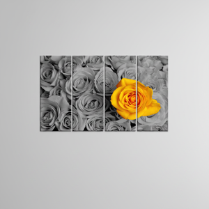 Yellow Rose <b>Canvas</b> Print: Elegant Floral Graphic Design <b>Wall</b> Art,SET OF 4 <b>CANVAS</b> - Product Image 2
