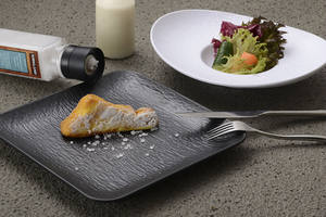 Popolare ristorante all'ingrosso Hotel a Buffet bar cibo piatto materiale melamina piatto quadrato in pietra opaca Texture piatto - Product Image 5