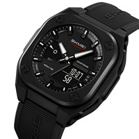 Montre analogique-numérique de sport camouflage ovale de luxe pour homme SKMEI 2328, résistante à l'eau 5 BAR, vert armée, pour l'extérieur