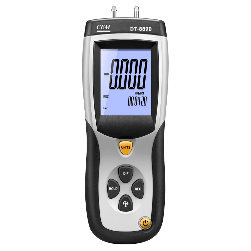 CEM DT-8890 Professional Handhold Gas Digital Manometerl Low Differential Air Pressure Gauges With 11 Units And Usb To A PC