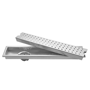 Siphon de sol de douche en acier inoxydable sur mesure avec grille de couverture amovible - Product Image 4