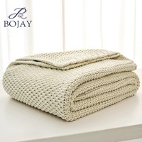 Jeté léger, chaud, doux et confortable, jeté en tricot pour lit, canapé, salon, jeté décoratif