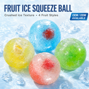 Bola de juguete sensorial transparente de hielo triturado con inserto de fruta, hecha a mano, para regalos y venta al por mayor - Product Image 1