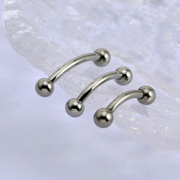 Tige incurvée en acier inoxydable cartilage pour femmes boule à deux extrémités perforée bijoux décoration des sourcils anneau à sourcils