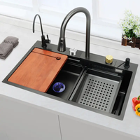 L'usine produit en acier inoxydable Nano évier de cuisine intelligent multifonctionnel simple bol robinet forme carrée OEM/ODM évier de cuisine