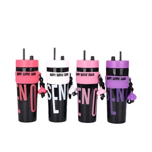 Bouteille d'<span class=keywords><strong>eau</strong></span> en plastique sans Bpa 900ml chaud froid PC tasse à boire bouteille de paille pour l'école <span class=keywords><strong>bureau</strong></span> sport - Product Image 6
