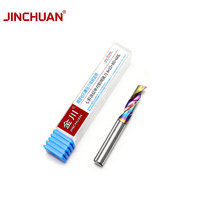 JINCHUAN Fraise à un seul denturement en carbure avec revêtement DLC 4/6/8mm pour aluminium