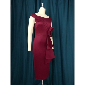 Abito Elegante OuYaan 2026 con Patchwork, Scollo a <span class=keywords><strong>U</strong></span> Senza Maniche, Decorazioni Floreali 3D per Donna - Product Image 3