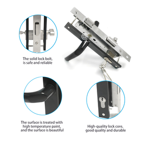 Pabrik Perkakas KEYI Penjualan Langsung DE-09 Gagang Pintu Interior Plat Aluminium Kunci Gagang Pintu Tuas Kunci - Product Image 3