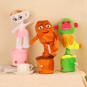 Giocattoli creativi per bambini giocattoli interattivi che ballano cantando giocattoli Tung Tung Sahur ripetono quello che hai detto USB ricarica giocattoli di peluche elettronici - Product Image 2