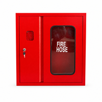 Boîtier mural rouge pour système de dérouleur de tuyau d'incendie de type fenêtre, ensemble complet d'équipement (acier au carbone/acier inoxydable)