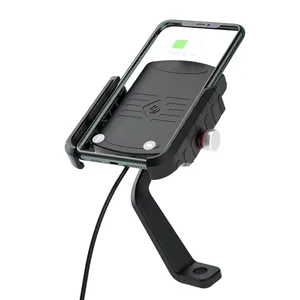 3in1 Draadloze Telefoon Laders Met Usb-poort Opladen Stabiele Spiegel Mount Motorfiets Telefoon Houder