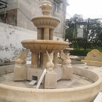 Sculpté à la main Grand Jardin Extérieur Blanc Gris Piscine En Pierre De Granit Marbre Cascade Fontaine