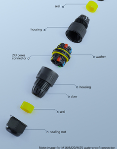 Đầu Nối Cáp Chống Nước IP68 Dưới Nước Đầu Nối Điện 2/3 Chân Lắp Đặt Dễ Dàng M16 - Product Image 4