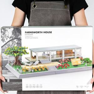 Good Selling Farnsworth House Educational Model Toy American Architectural <b>Plastic</b> Building <b>Blocks</b> Sets 1:1 Scale Creative - Product Image 5