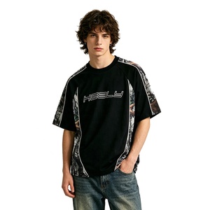 Maglia da Football Personalizzata HEALY con Profili a Contrasto da <span class=keywords><strong>Uomo</strong></span> Abbigliamento Streetwear Patchwork a Blocchi di Colore Nero Mimetico Real Tree - Product Image 2