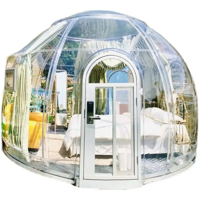 Hete Verkoop Glamping Plastic Huis En Aanpasbaar Buitenhotel Met Accommodatie Pc Plastic Bubble Speelhuis