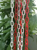 Chaîne de sécurité en plastique rouge et blanche, 25 m x 6 mm, chaîne de barrière pour le contrôle des foules, chaîne d'avertissement haute visibilité