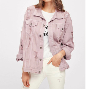 Giacca corta di <span class=keywords><strong>Jeans</strong></span> blu famosa giacca di <span class=keywords><strong>Jeans</strong></span> corta da <span class=keywords><strong>donna</strong></span> giacca di <span class=keywords><strong>Jeans</strong></span> strappata da <span class=keywords><strong>donna</strong></span> - Product Image 6