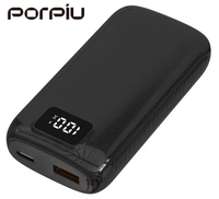PORPIU haute qualité 10000Mah batterie externe Ultra-mince LED affichage numérique dynamique charge rapide type-c utilisation Portable en plein air