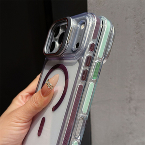 Funda Magnética de Lujo a Prueba de Golpes con Parachoques Transparente para iPhone 18 Pro Max 17 Pro 16 15 14 13 12 Plus, Protector de Lente y Soporte - Product Image 5