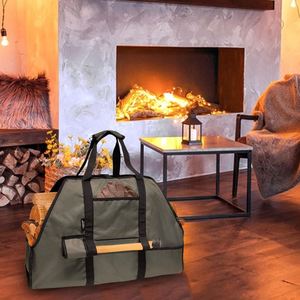 Muestra Gratuita: Cesta Plegable y Transpirable de Fieltro para Leña con Asas, Cesta Rígida de Fieltro para Almacenamiento de Leña - Product Image 3
