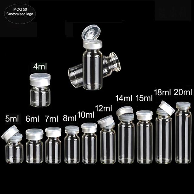 4ml 5ml 6ml 8ml 10ml 12ml 14ml 15ml 18ml 20ml Injection Vials Small Glass Medicine Bottles Experimental test Bottle