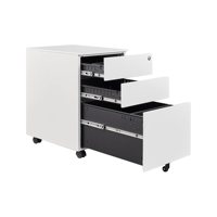 Meuble de bureau à piédestal en métal, meuble de classement en acier à 3 tiroirs, meuble de classement Mobile sous le bureau, petit meuble à tiroirs