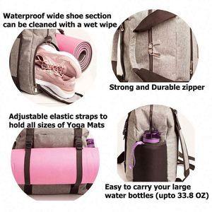 Bolsa de transporte para esterilla de yoga personalizada de fábrica con correas elásticas ajustables para sujetar esterillas de yoga (muestra gratuita) - Product Image 4