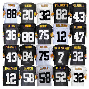 Maglia da Football Americano Retrò Economica all'Ingrosso, Cucita, 32 Franco Harris 58 Jack <span class=keywords><strong>Lambert</strong></span> 75 Joe Greene 88 Lynn Swann - Product Image 2