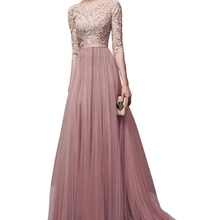 Europe and the United States autumn and winter new evening dress chiffon evening dress long skirt factory wholesale