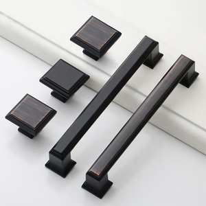 Modern Zinc Cabinet Drawer Handles &amp; Pulls Brush Nickel Black Small Kitchen <strong>Door</strong> Handles 96mm/128mm - Product Image 3