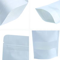 Sacs en papier kraft blanc recyclé avec fermeture éclair, personnalisables, pour emballages alimentaires, boulangerie, snacks, avec logo