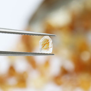 Cabochon lâche en quartz rutile naturel-Forme irrégulière 4X5.2, semi-fini pour incrustation, pierre d'accent d'accessoire - Product Image 6