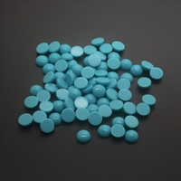 Vente en gros de pierres synthétiques turquoise bleues rondes en cabochon de 4,5 mm