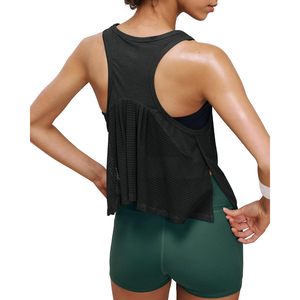 FOXA Women's Sleeveless <b>Cropped</b> Tank <b>Top</b> Breathable Mesh Back Yoga Running Workout Shirt Athletic Activewear <b>Top</b> - Product Image 1