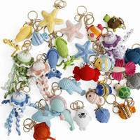Porte-clés en crochet fait main, créature marine, poupée en laine, cadeau mignon, accessoire pour sac à dos