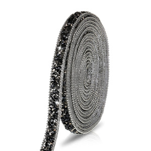 Manufacturers Supply Eco-Friendly 3D DIY Jewelry Accessories 1CM <strong>Resin</strong> Drill <strong>Strip</strong> Bead Chain Rhinestone Patch - Product Image 5