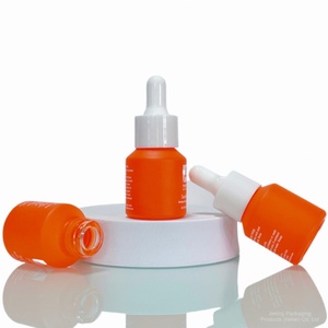 Flacon compte-gouttes en verre mat personnalisé de 15 ml, emballage cosmétique en verre givré pour soins de la peau, flacon de sérum en verre de 0,5 oz pour soins du visage, vente en gros - Product Image 1