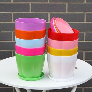 Grands pots <span class=keywords><strong>de</strong></span> fleurs en PP avec trou <span class=keywords><strong>de</strong></span> drainage - Jardinières <span class=keywords><strong>de</strong></span> style farmhouse et écologiques pour plantes succulentes et usage extérieur/intérieur - Product Image 5