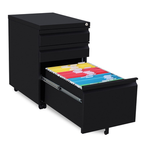 Goose Neck Mobile 3 Drawer File Storage Steel Cabinet With Wheels