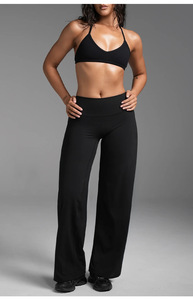 2026 New Yoga Fitness Workout Gym Active Custom Logo Sports Bra With Flare <b>Leggings</b> Wide-Led Pants Gym Set for <b>Woman</b> - Product Image 3