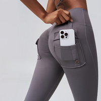 Soutien-gorge de yoga sans couture avec logo personnalisé pour femmes, ensemble pantalon XL, sangle dorsale croisée, poche à rabat, vêtements de fitness, deux pièces, taille plus élastique